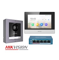 Kit Videoportero IP Hikvision DS-KIS602 Cámara 2MP Pantalla táctil App Llamada